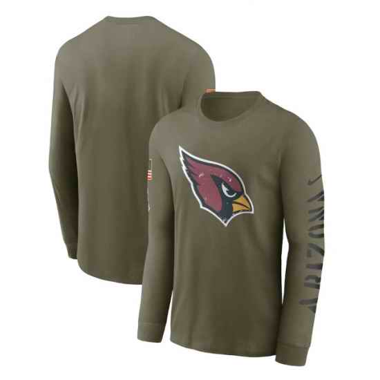 Men Arizona Cardinals Olive 2022 Salute To Service Long Sleeve T Shirt
